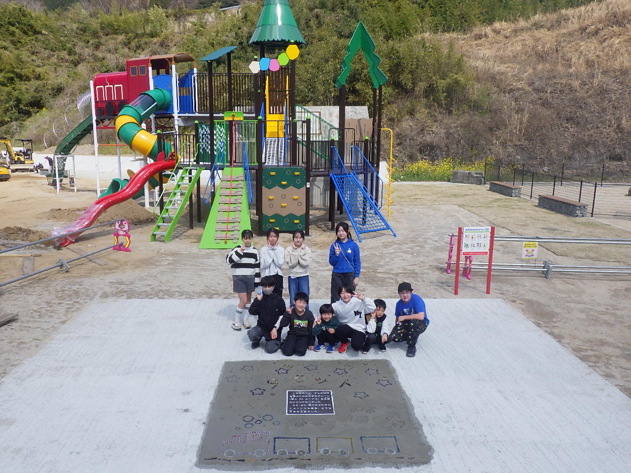 立野地域の子ども達とビー玉で施工しました